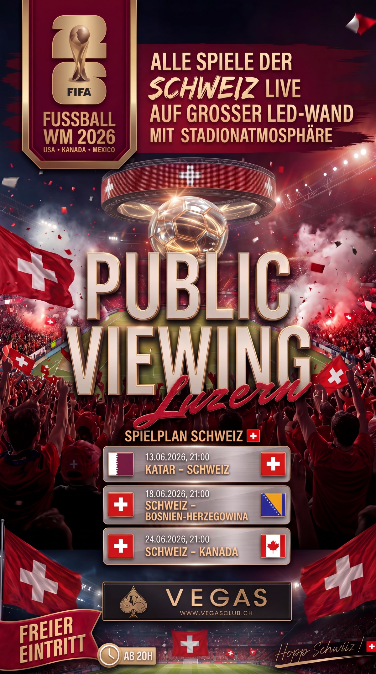 Flyer WM 2026 / Schweiz - Katar