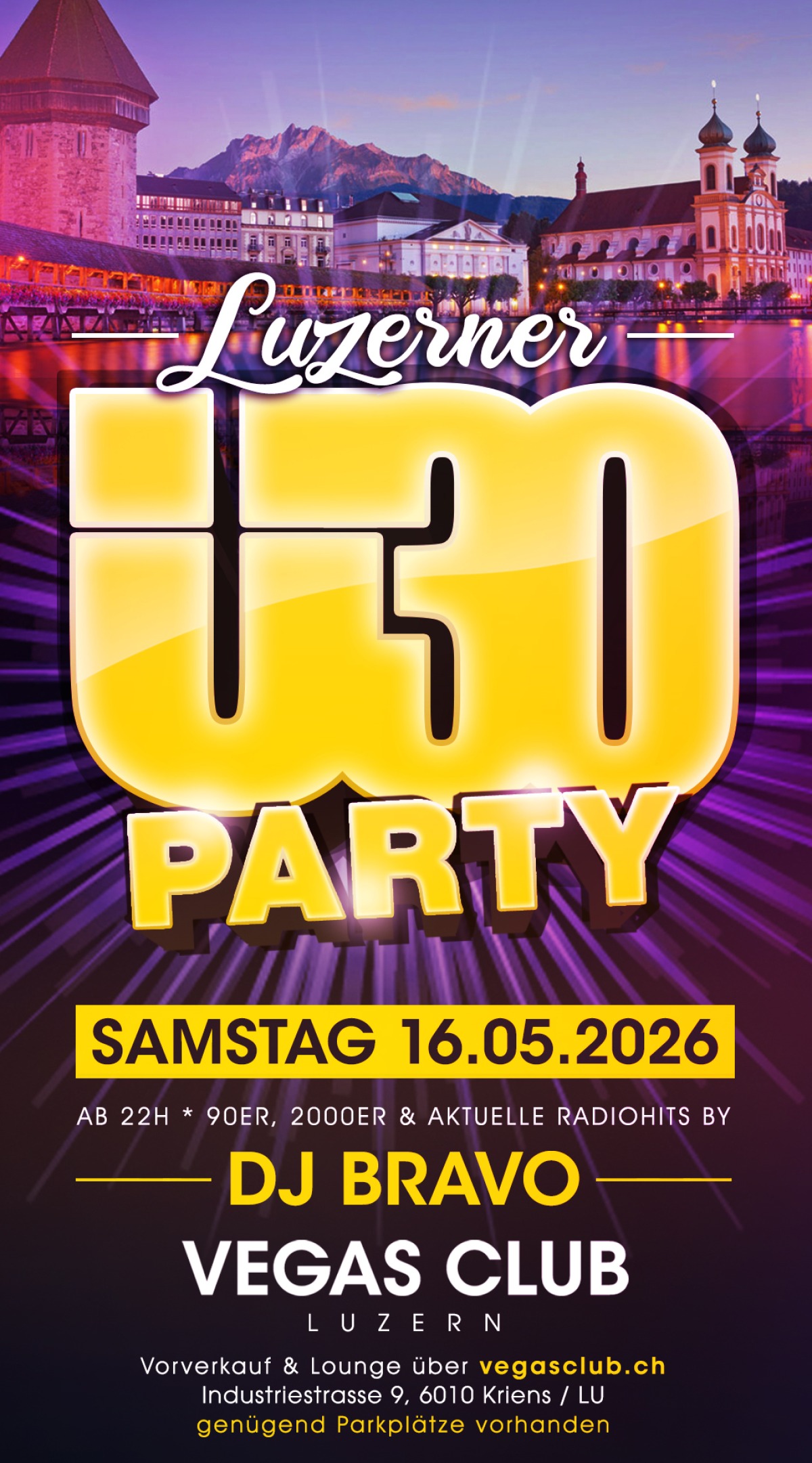 Flyer Luzerner Ü30 Party - Saturday Edition