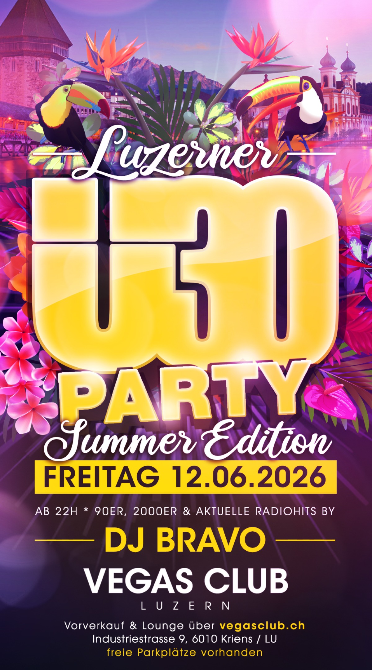 Flyer Luzerner Ü30 Party - Summer Edition